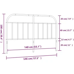 Vidaxl Tête de lit métal noir 140 cm 353668* Tête De Lit
