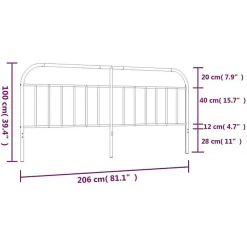 Tête de lit métal noir 200 cm 353673><noscript><img width=