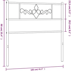 Tête de lit métal noir 100 cm 355296><noscript><img width=