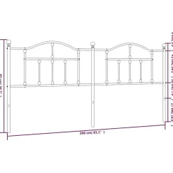 Vidaxl Tête de lit métal noir 200 cm 353477* Tête De Lit