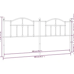 Vidaxl Tête de lit métal noir 200 cm 353477* Tête De Lit