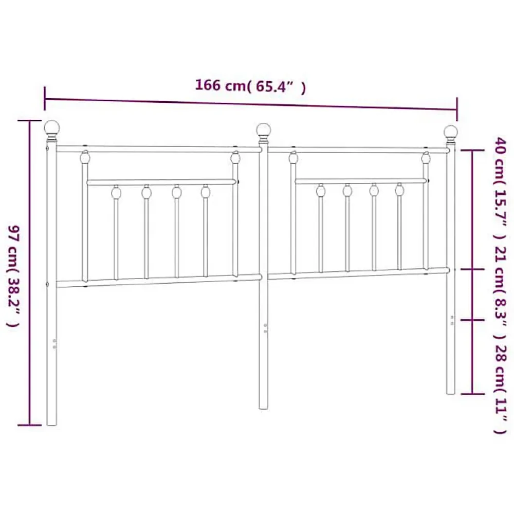 Vidaxl Tête de lit métal noir 160 cm 353572* Tête De Lit