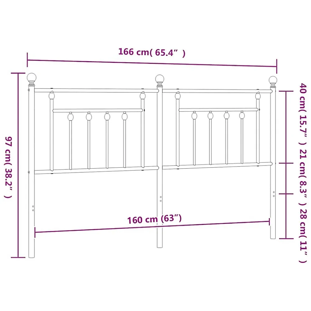 Vidaxl Tête de lit métal noir 160 cm 353572* Tête De Lit