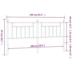 Tête de lit métal noir 200 cm 353575><noscript><img width=