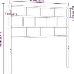 Tête de lit métal noir 75 cm 355685><noscript><img width=