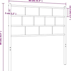 Tête de lit métal noir 75 cm 355685><noscript><img width=