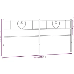 Vidaxl Tête de lit métal noir 200 cm 355501* Tête De Lit
