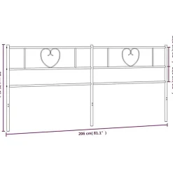 Vidaxl Tête de lit métal noir 200 cm 355501* Tête De Lit