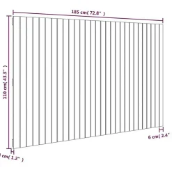 Tête de lit murale Marron miel 185x3x110 cm Bois massif de pin 824966><noscript><img width=