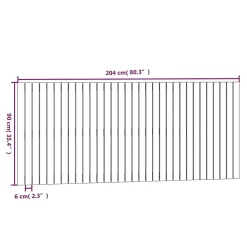Vidaxl Tête de lit murale Gris 204x3x90 cm Bois massif de pin 824880* Tête De Lit