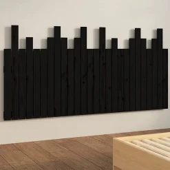 Tête de lit murale Noir 166x3x80 cm Bois massif de pin 824812><noscript><img width=