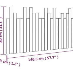 Tête de lit murale Noir 146,5x3x80 cm Bois massif de pin 824797><noscript><img width=