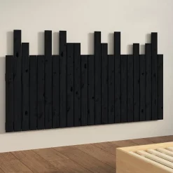 Tête de lit murale Noir 146,5x3x80 cm Bois massif de pin 824797><noscript><img width=