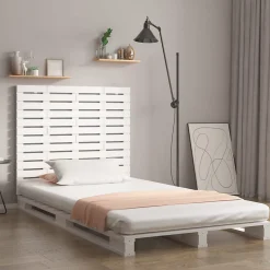 Tête de lit murale Blanc 141x3x91,5 cm Bois massif de pin 824709>Vidaxl