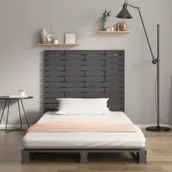Tête de lit murale Gris 81x3x91,5 cm Bois massif de pin 824695><noscript><img width=