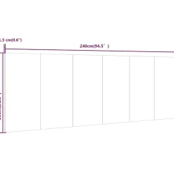 Vidaxl Tête de lit murale Noir 240x1,5x80 cm Bois d'ingénierie 811053* Tête De Lit