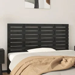 Tête de lit murale Noir 126x3x63 cm Bois massif de pin 824732>Vidaxl
