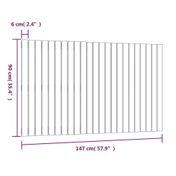 Tête de lit murale Blanc 147x3x90 cm Bois massif de pin 824894><noscript><img width=