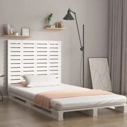 Tête de lit murale Blanc 146x3x91,5 cm Bois massif de pin 824684>Vidaxl Online