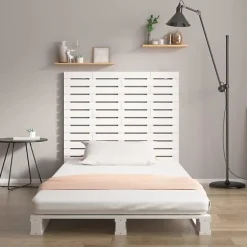 Tête de lit murale Blanc 146x3x91,5 cm Bois massif de pin 824684><noscript><img width=