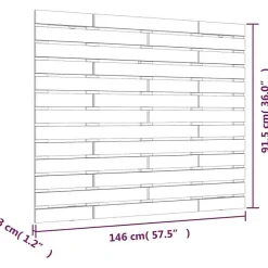 Tête de lit murale Blanc 146x3x91,5 cm Bois massif de pin 824684><noscript><img width=