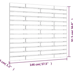 Tête de lit murale Blanc 146x3x91,5 cm Bois massif de pin 824684><noscript><img width=