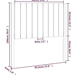 Vidaxl Tête de lit Noir 95,5x4x100 cm Bois massif de pin 818854* Tête De Lit