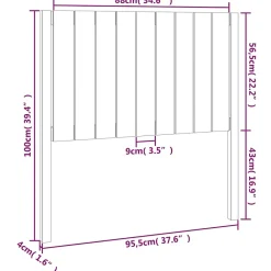 Vidaxl Tête de lit Noir 95,5x4x100 cm Bois massif de pin 818854* Tête De Lit