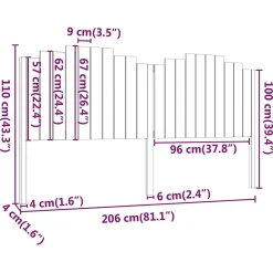 Vidaxl Tête de lit Noir 206x4x110 cm Bois massif de pin 818494* Tête De Lit