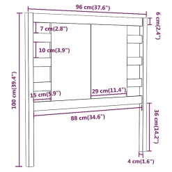 Tête de lit Noir 96x4x100 cm Bois massif de pin 818754><noscript><img width=