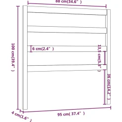 Vidaxl Tête de lit Noir 95x4x100 cm Bois massif de pin822236* Tête De Lit