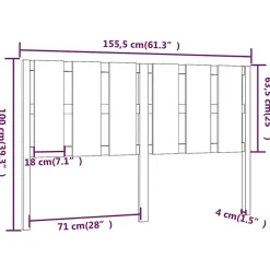 Tête de lit Noir 155,5x4x100 cm Bois massif de pin 817999><noscript><img width=