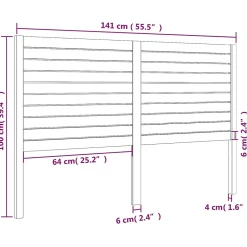 Tête de lit Noir 141x4x100 cm Bois massif de pin 819019><noscript><img width=