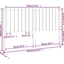 Vidaxl Tête de lit Noir 165,5x4x100 cm Bois massif de pin 818884* Tête De Lit