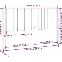 Vidaxl Tête de lit Noir 165,5x4x100 cm Bois massif de pin 818884* Tête De Lit