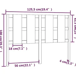 Tête de lit Noir 125,5x4x100 cm Bois massif de pin 817984><noscript><img width=