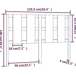 Tête de lit Noir 125,5x4x100 cm Bois massif de pin 817984><noscript><img width=