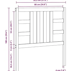 Vidaxl Tête de lit Noir 96x4x100 cm Bois massif de pin 817824* Tête De Lit