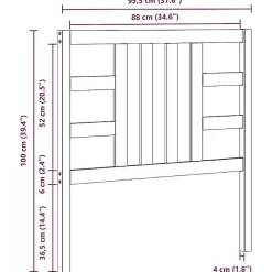 Vidaxl Tête de lit Noir 96x4x100 cm Bois massif de pin 817824* Tête De Lit
