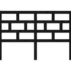 Tête de lit Noir 126x4x100 cm Bois massif de pin><noscript><img width=