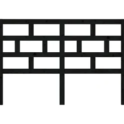 Tête de lit Noir 126x4x100 cm Bois massif de pin><noscript><img width=