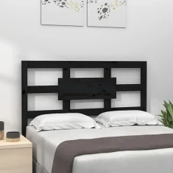 Tête de lit Noir 95,5x4x100 cm Bois massif de pin 818024>Vidaxl
