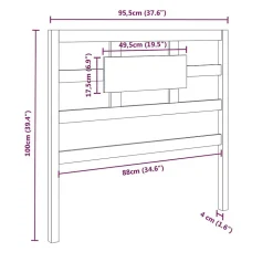 Tête de lit Noir 95,5x4x100 cm Bois massif de pin 818024><noscript><img width=