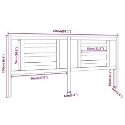 Vidaxl Tête de lit Noir 206x4x100 cm Bois de pin massif 818844* Tête De Lit