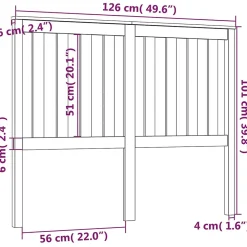 Vidaxl Tête de lit Noir 126x6x101 cm Bois massif de pin 818514* Tête De Lit