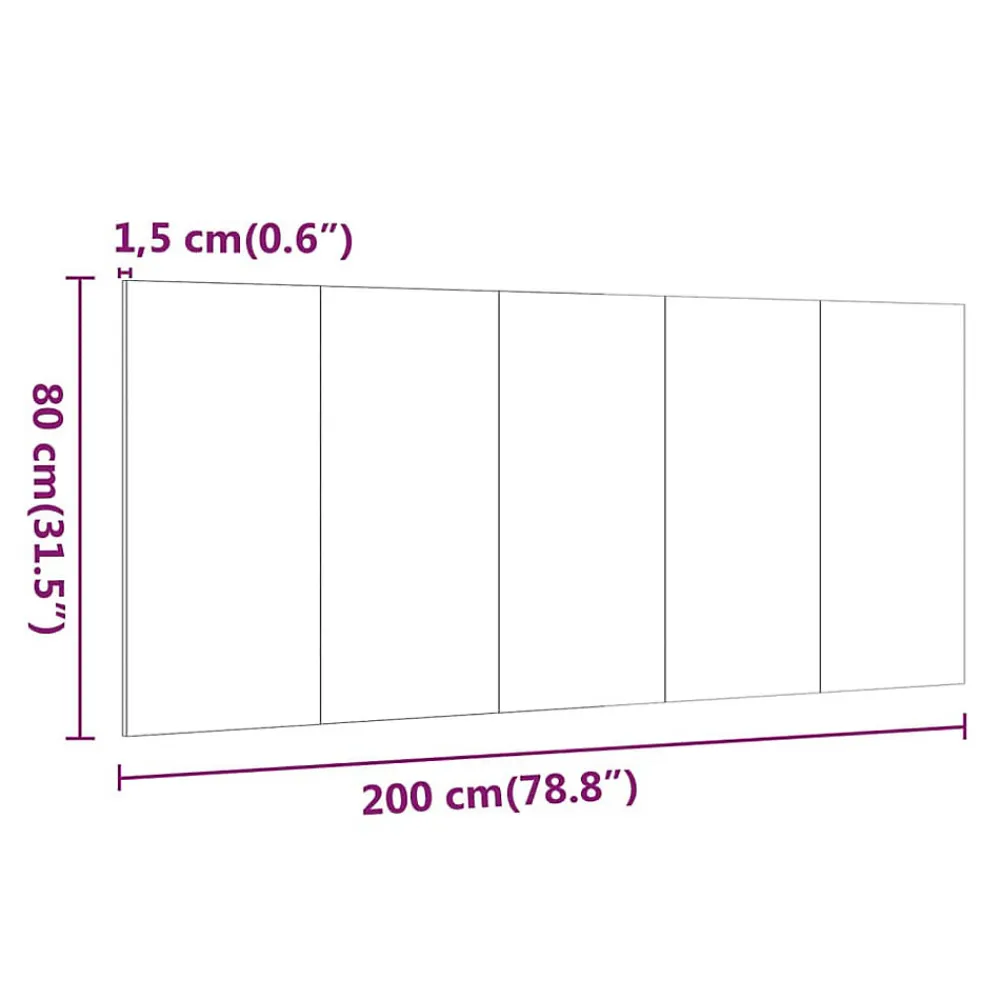 Tête de lit Sonoma gris 200x1,5x80 cm Bois d'ingénierie 816977>Vidaxl Clearance