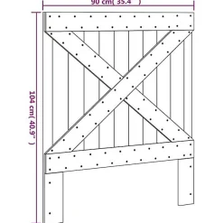 Tête de lit 90x104 cm bois massif de pin 358404><noscript><img width=
