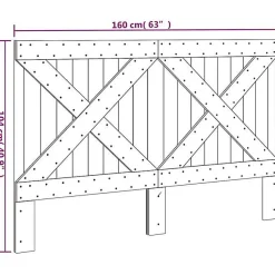 Tête de lit 160x104 cm bois massif de pin 358407><noscript><img width=