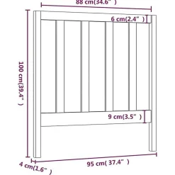 Vidaxl Tête de lit 95x4x100 cm Bois massif de pin822237* Tête De Lit