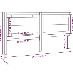 Vidaxl Tête de lit 185,5x4x100 cm Bois massif de pin 817955* Tête De Lit